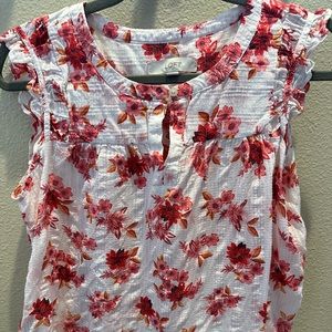 Ann Taylor Loft sleeveless floral top Sz Small